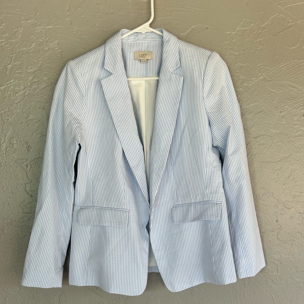 LOFT Seersucker Modern Blazer